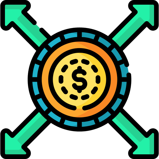 Money dollar bank money flow icon Money dollar bank money flow icon