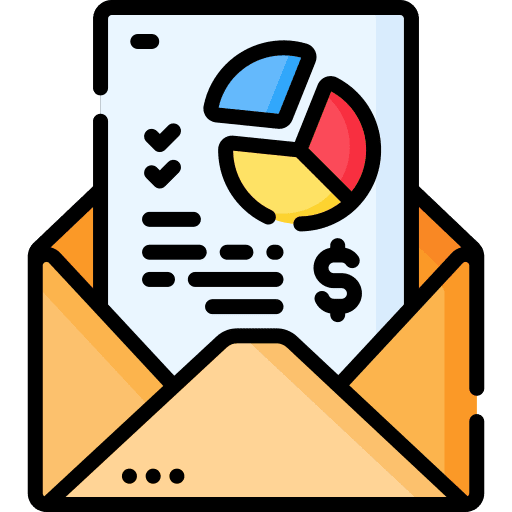 Pie chart email envelope pie chart icon Pie chart email envelope pie chart icon