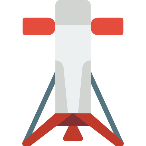 Booster fins technology rocket icon Booster fins technology rocket icon
