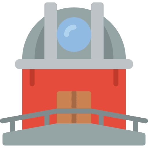 Observatory telescope building science icon Observatory telescope building science icon