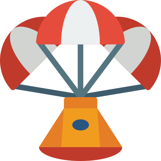 Parachute security starship spaceship icon Parachute security starship spaceship icon