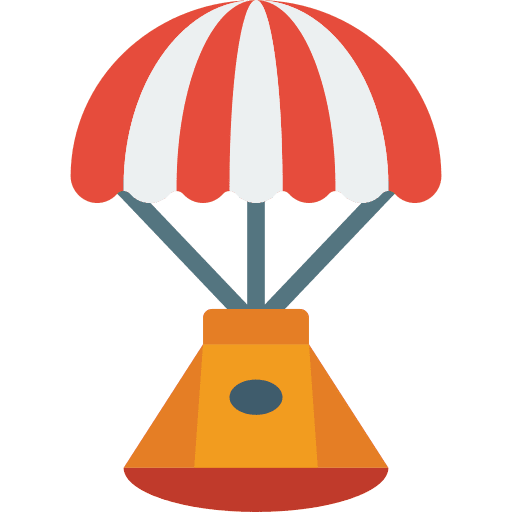 Parachute spaceship security spacecraft icon Parachute spaceship security spacecraft icon