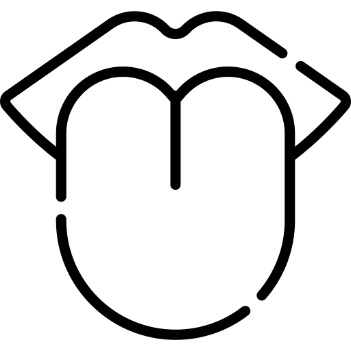 Tongue healthcare and medical lip taste icon
