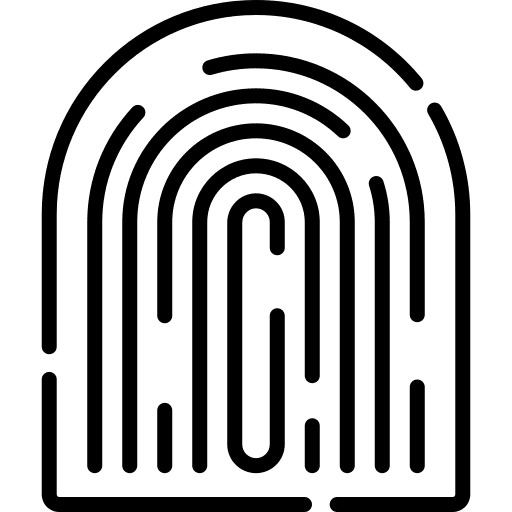 Fingerprint evidence security biometric recognition icon Fingerprint evidence security biometric recognition icon