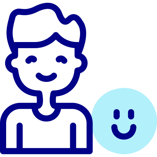 Happy user feelings emotions icon Happy user feelings emotions icon