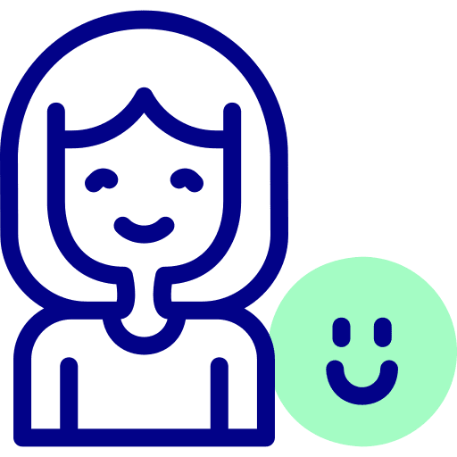 Happy woman feelings emotions icon