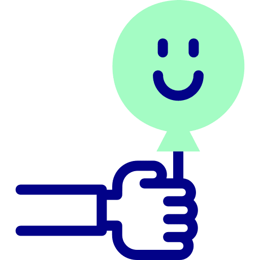 Smile happy face balloon birthday and party icon