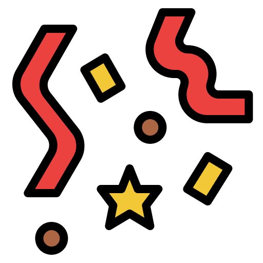 Confetti celebration success birthday and party icon