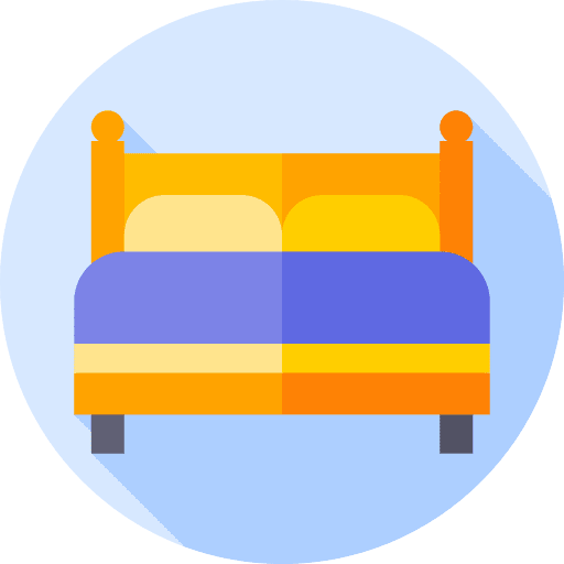 Bed bedroom wellness double icon