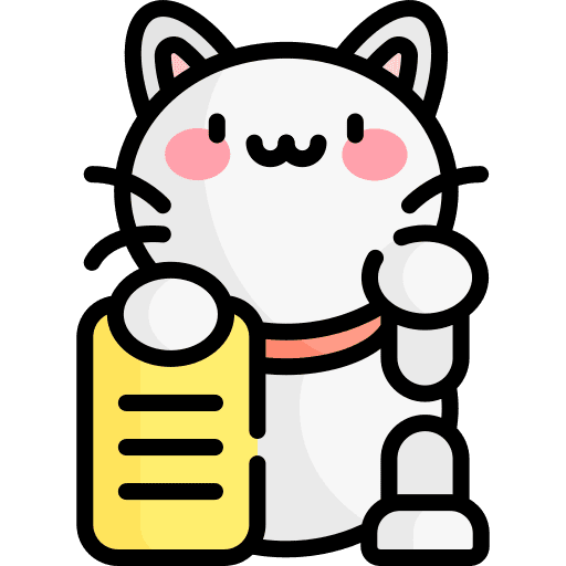 Maneki neko cat fortune japan icon