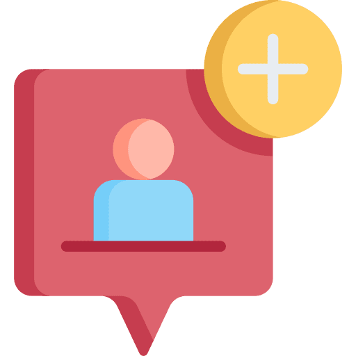 Follower plus sign enroll user icon