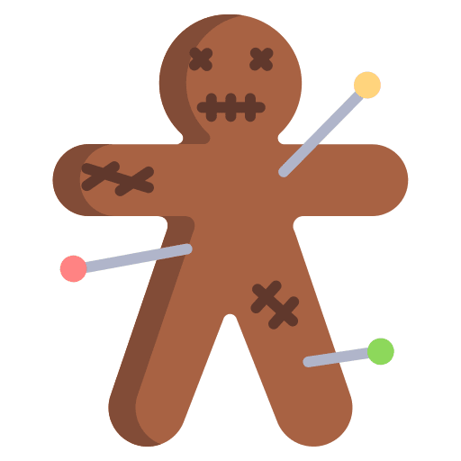 Voodoo doll fear spooky halloween icon Voodoo doll fear spooky halloween icon