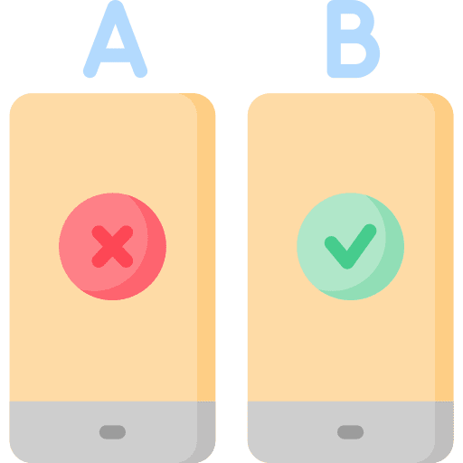 Ab testing electronics compare seo and web icon