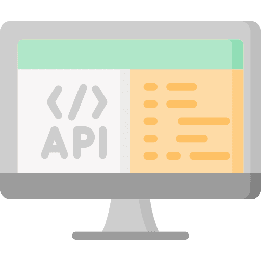 Api web development seo and web technology integration icon