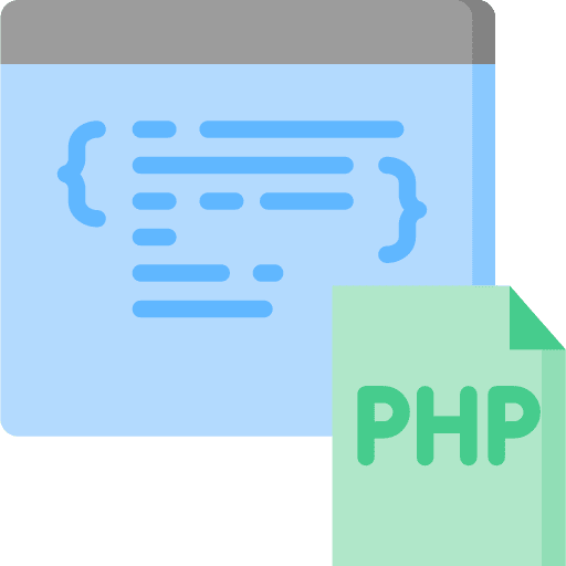 Php seo and web php document coding icon