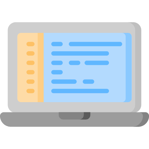 Software development programming laptop seo and web icon