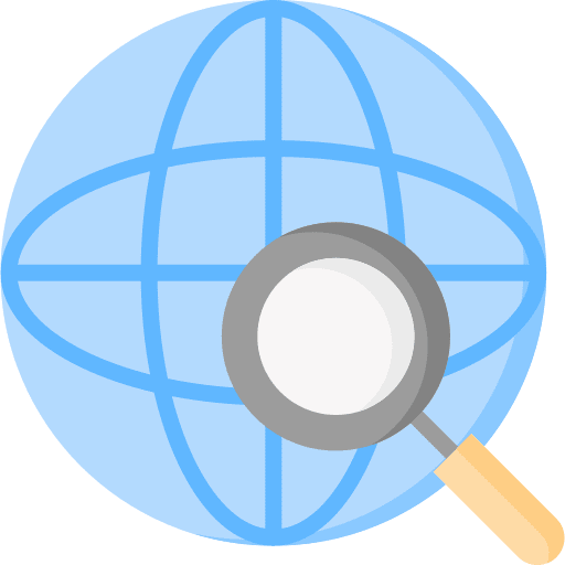 Worldwide global magnifying glass search icon Worldwide global magnifying glass search icon