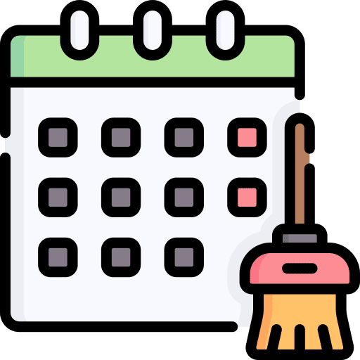 Cleaning time and date housekeeping schedule icon