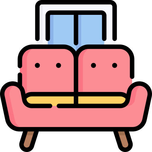 Sofa decoration relax window icon Sofa decoration relax window icon