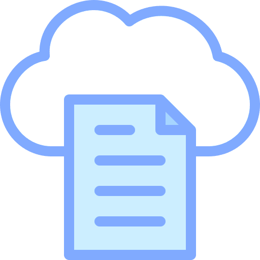 Data storage paper cloud icon Data storage paper cloud icon