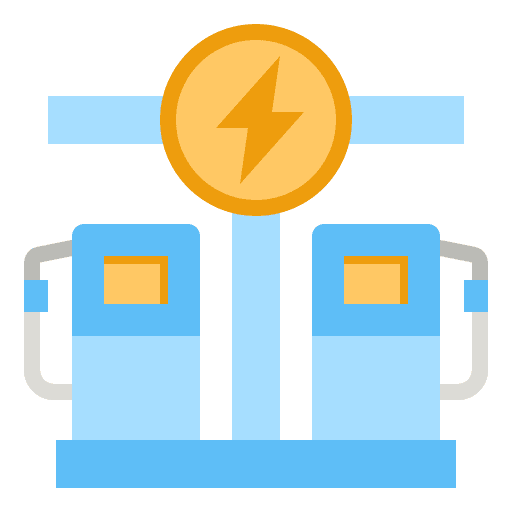 Electric station charging station gas station electric car icon