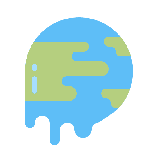 Global warming climate change melting world icon