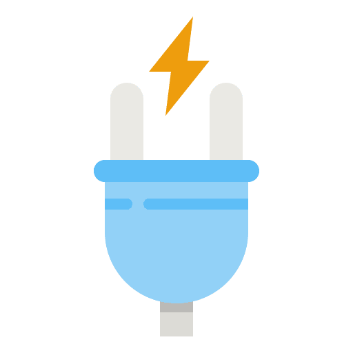 Power plug lightning energy socket icon