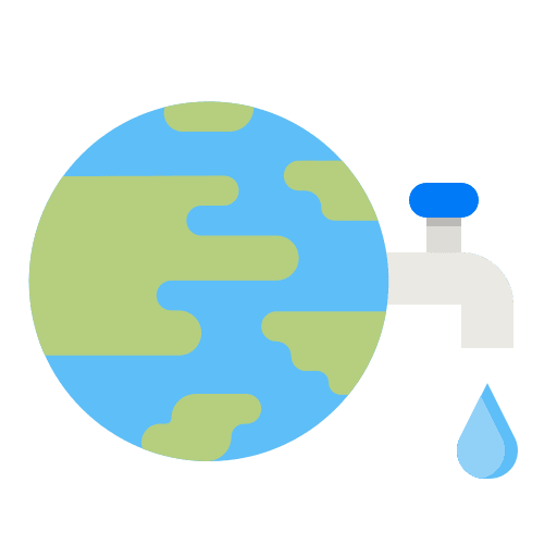 Save water planet earth natural resources water tap icon