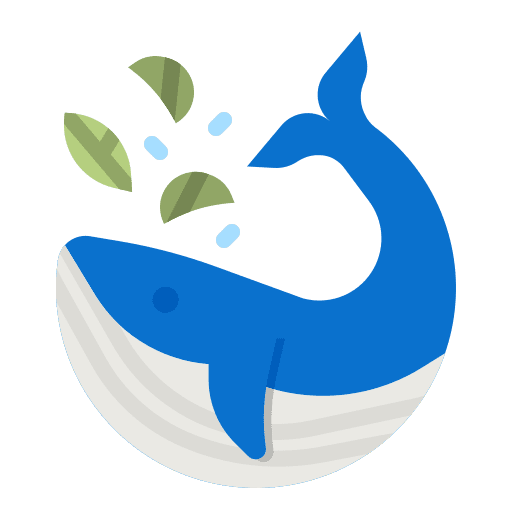 Whale nature sea life leaf icon