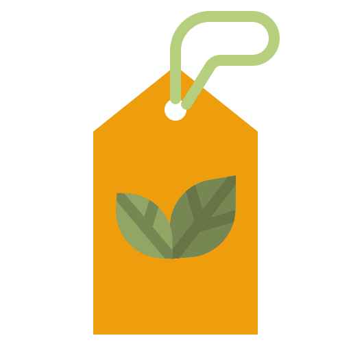 Eco sustainability label leaf icon