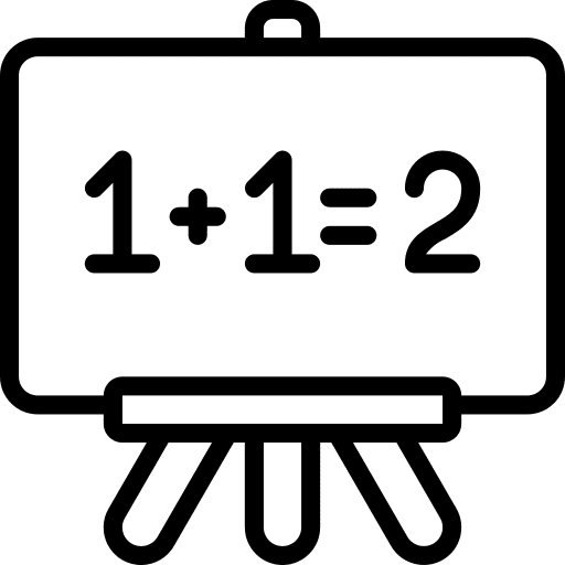 Whiteboard education addition lesson icon