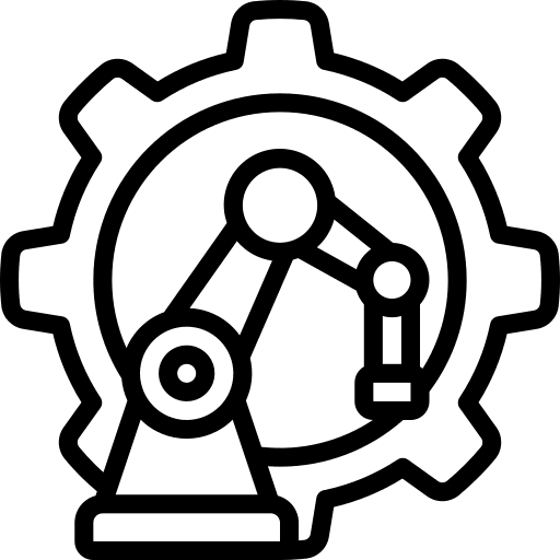 Engineer industry robot arm icon