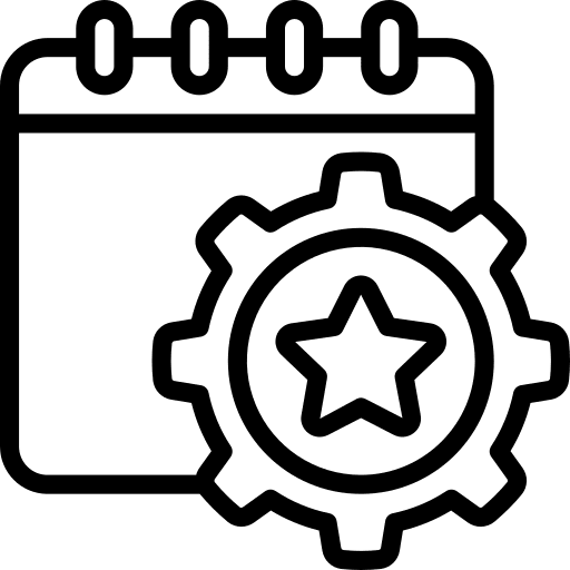 Event management calendar time and date star icon