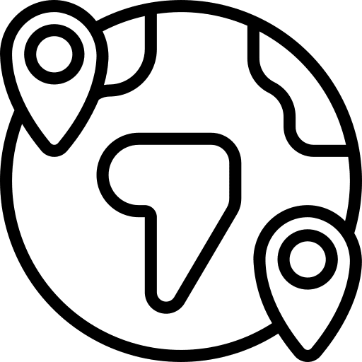 International relations locations globe planet icon