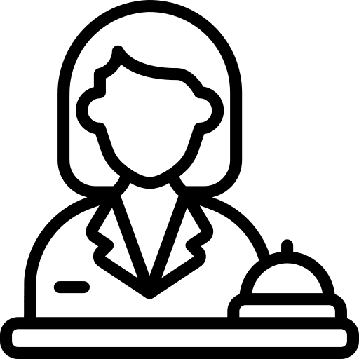 Receptionist bell user hotel icon