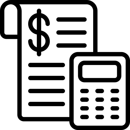 Document cash business and finance calculator icon