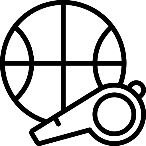 Ball whistle basketball play icon