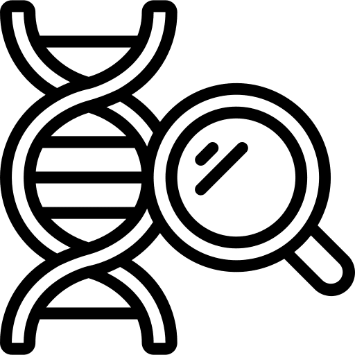 Dna dna research magnifying glass icon