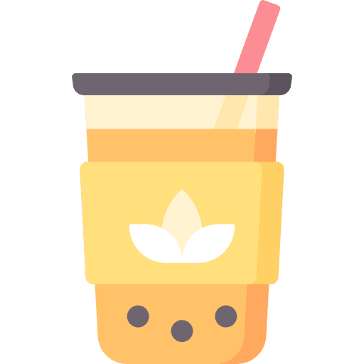 Bubble tea beverage food and restaurant boba icon