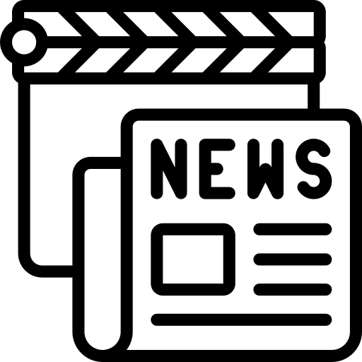 News news clapperboard paper icon
