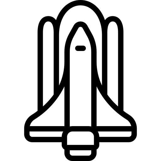 Rocket fly transportation science icon