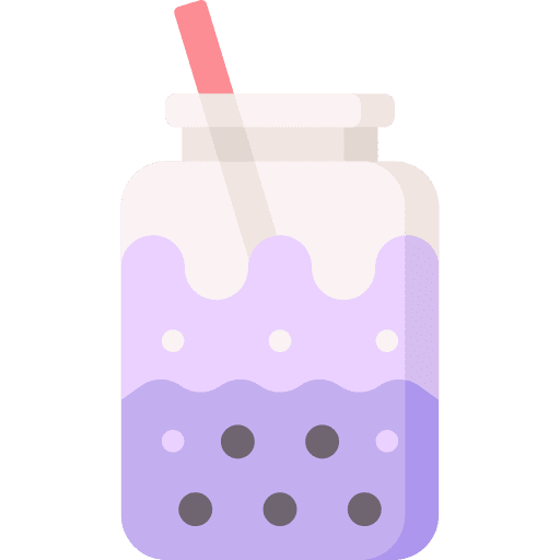 Bubble tea drink straw food and restaurant icon