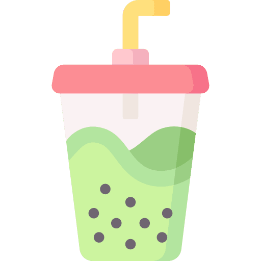 Bubble tea food and restaurant glass straw icon