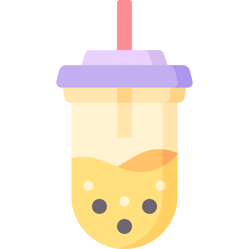 Milk tea boba glass milk tea icon