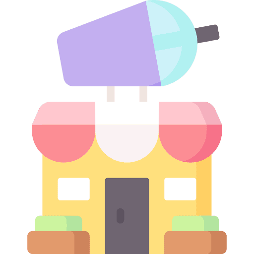 Shop food and restaurant architecture and city building icon