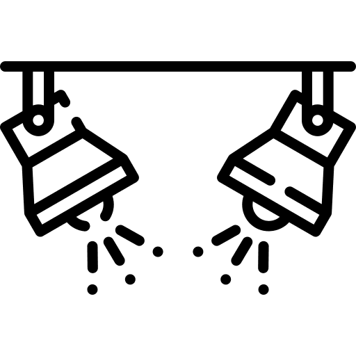 Spotlight technology electronics lighting icon Spotlight technology electronics lighting icon