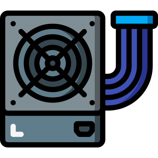 Power supply computer device electronics icon
