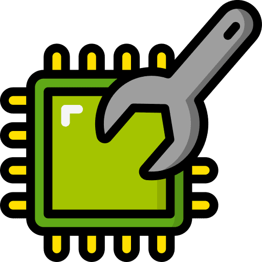 Cpu processor spanner electronics icon