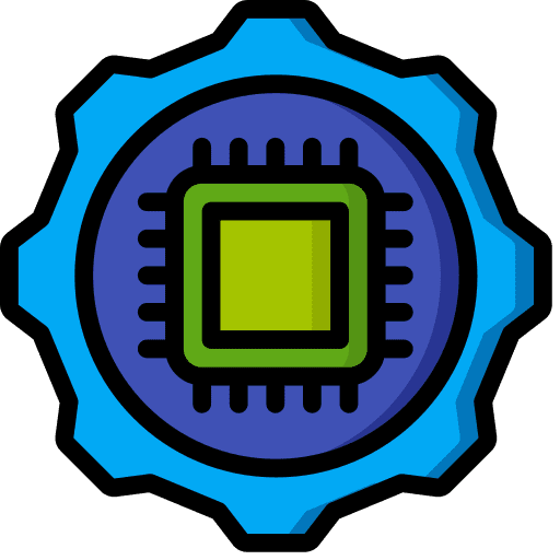 Gear cpu electronics cog icon