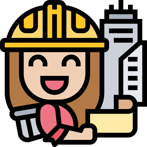Architect professions and jobs helmet woman icon